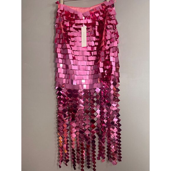 Jonathan Simkhai Pink Sequin Midi Skirt - Picture 2 of 16